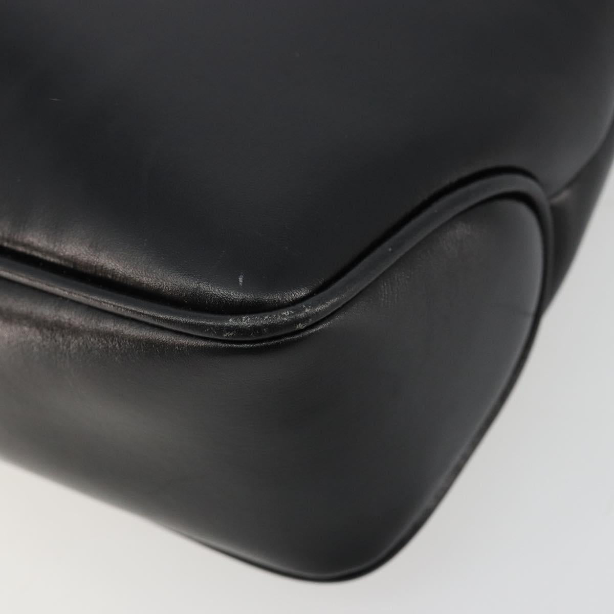 Salvatore Ferragamo Shoulder Bag Leather Black Gold Auth ka4575