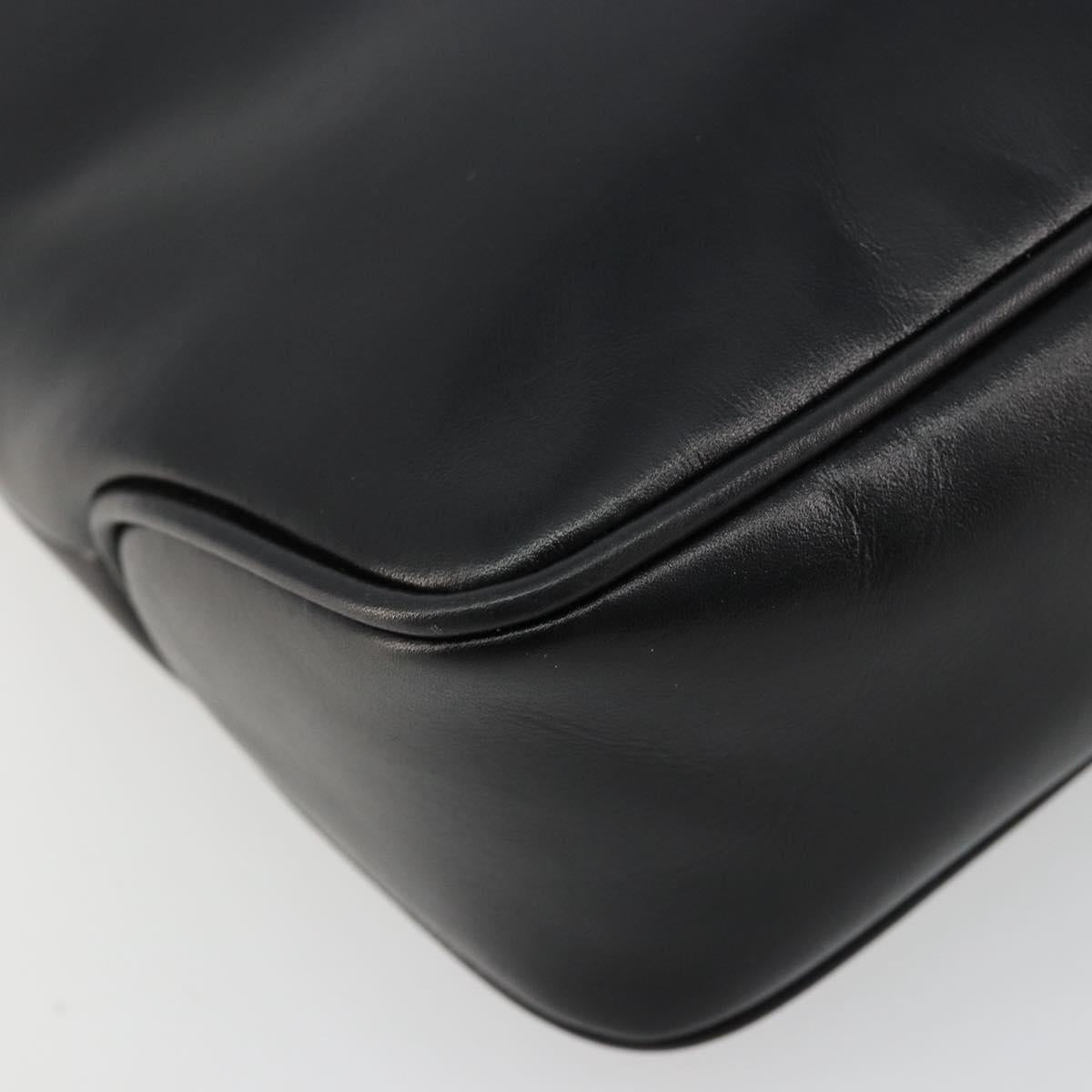Salvatore Ferragamo Shoulder Bag Leather Black Gold Auth ka4575
