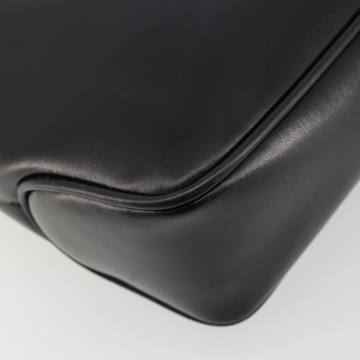 Salvatore Ferragamo Shoulder Bag Leather Black Gold Auth ka4575