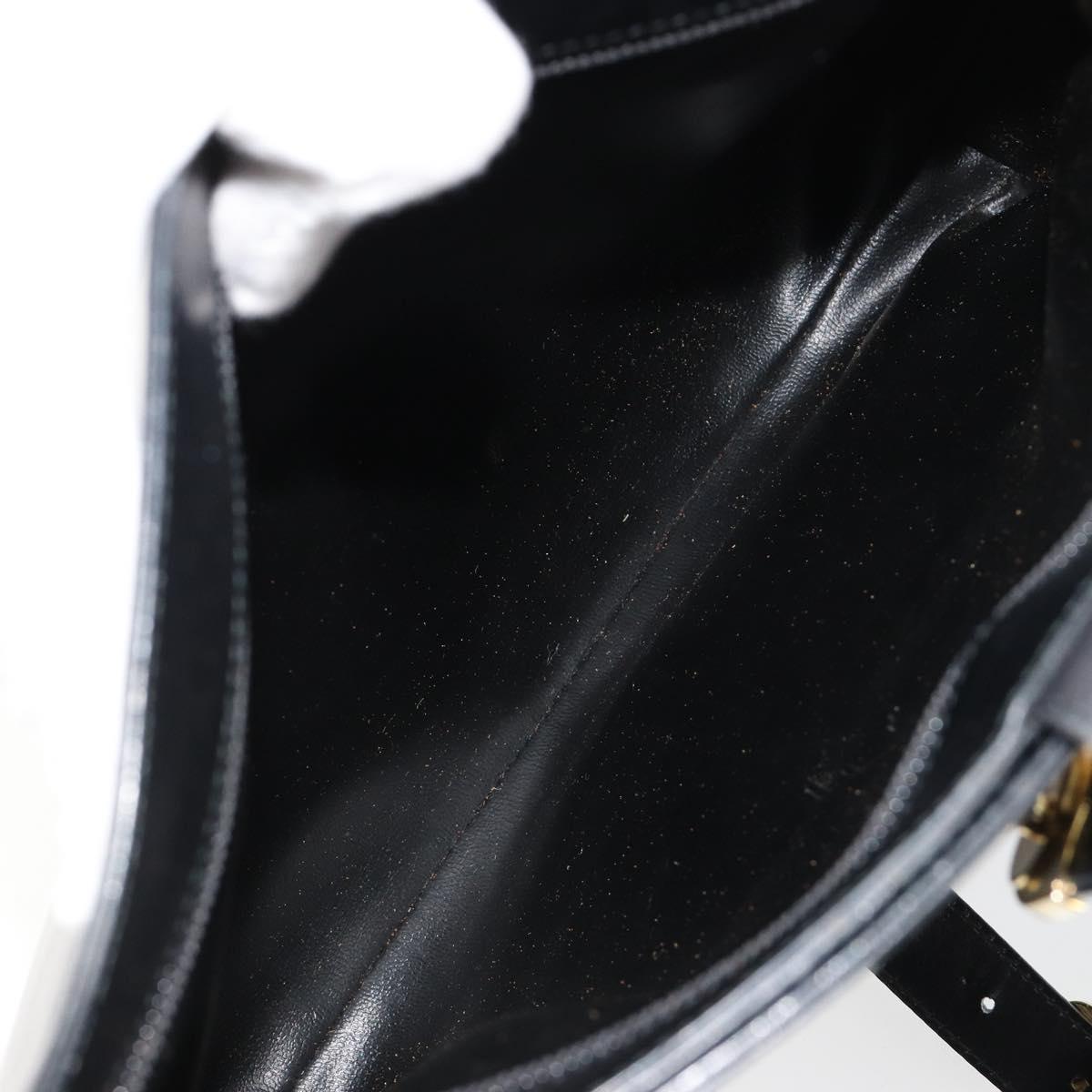 Salvatore Ferragamo Shoulder Bag Leather Black Gold Auth ka4575