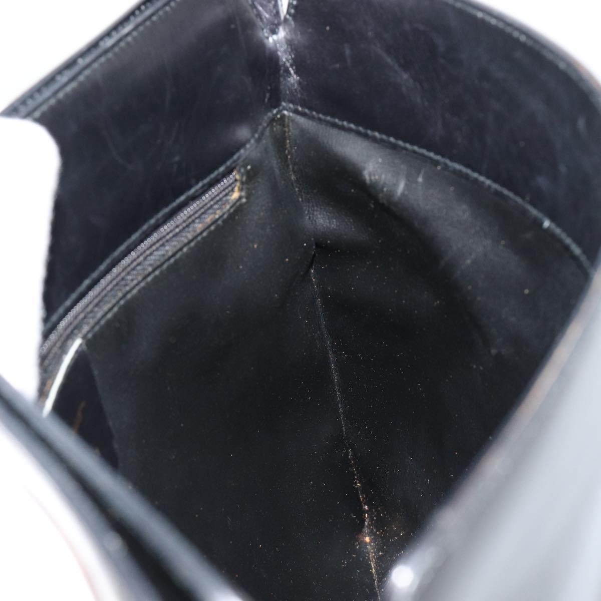 Salvatore Ferragamo Shoulder Bag Leather Black Gold Auth ka4575
