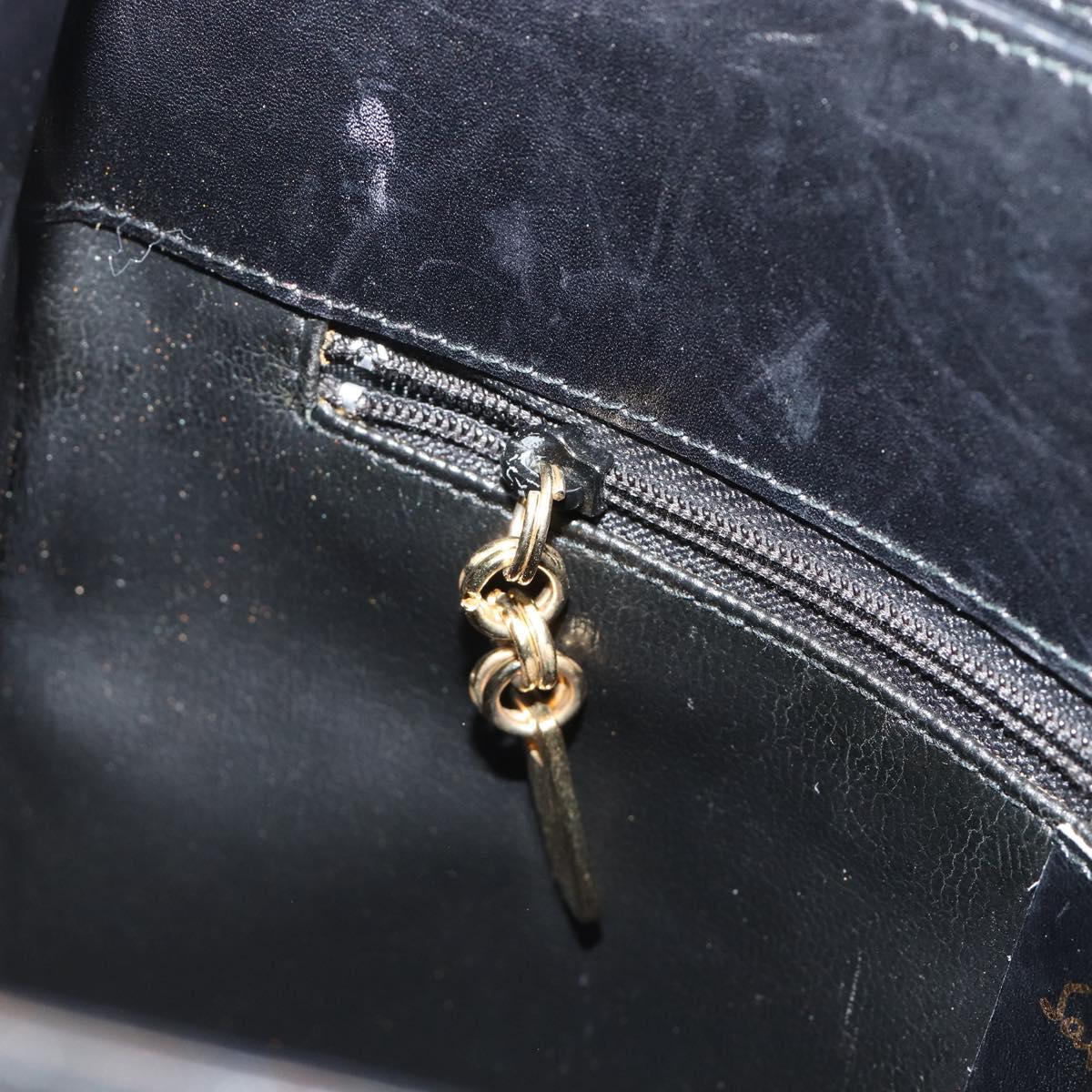 Salvatore Ferragamo Shoulder Bag Leather Black Gold Auth ka4575