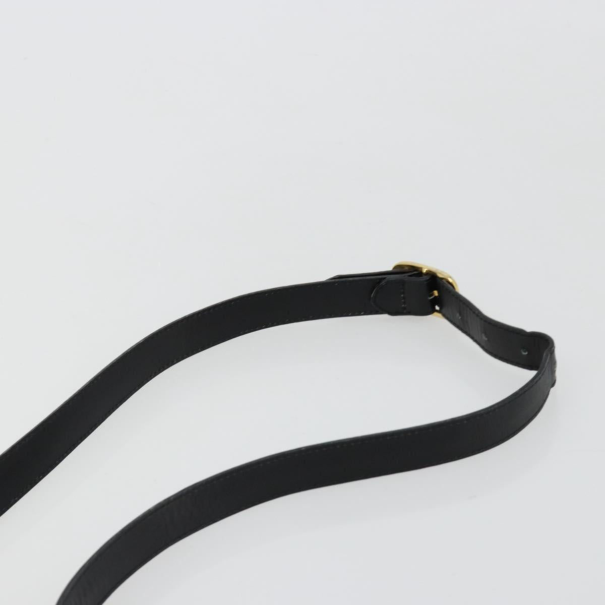 Salvatore Ferragamo Shoulder Bag Leather Black Gold Auth ka4575