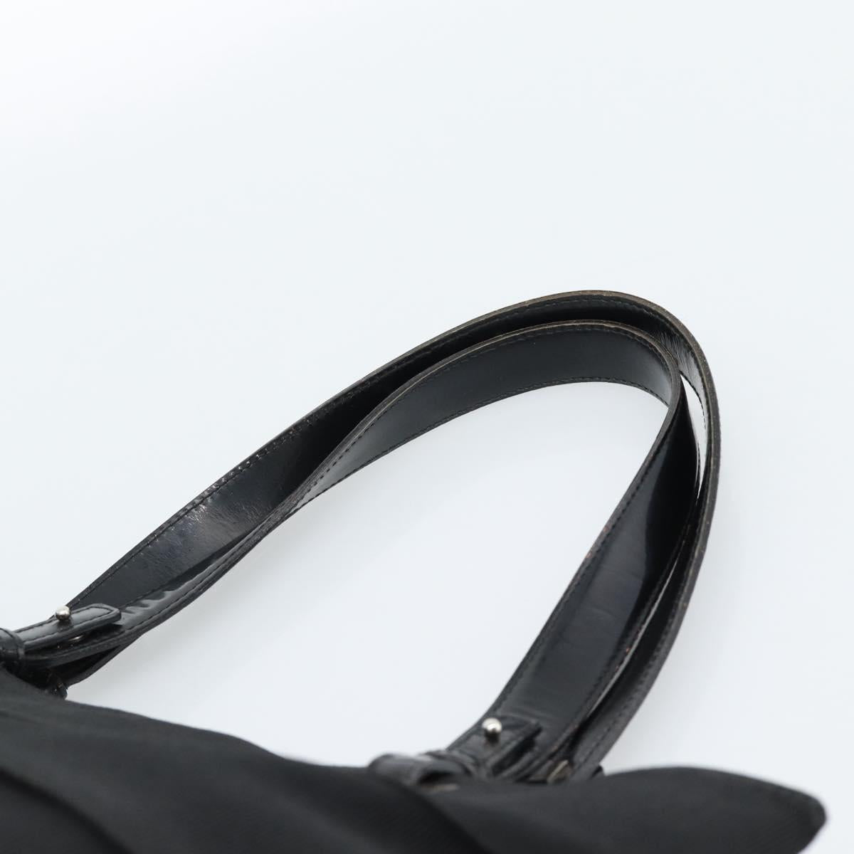 Salvatore Ferragamo Vala Hand Bag Canvas Black Silver Auth ka4576