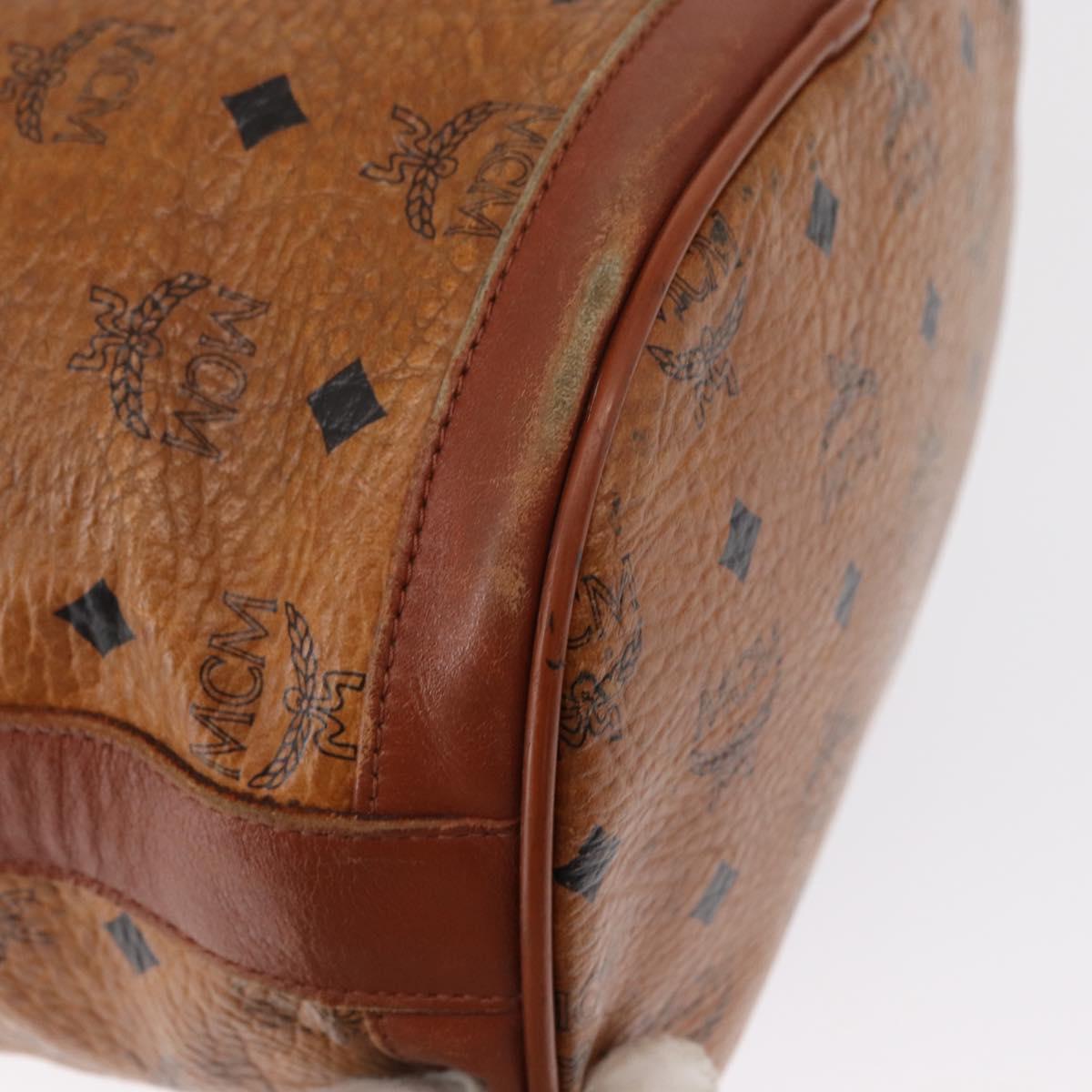 MCM Logogram Vicetos Shoulder Bag PVC Leather Brown Gold Auth ka458