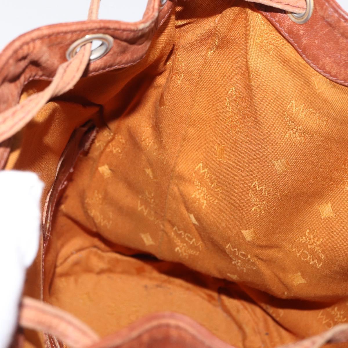 MCM Logogram Vicetos Shoulder Bag PVC Leather Brown Gold Auth ka458