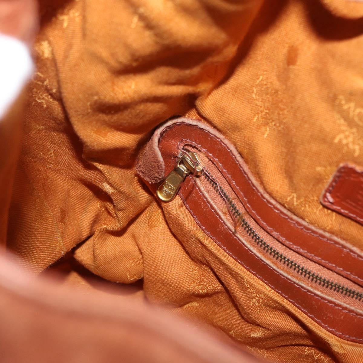 MCM Logogram Vicetos Shoulder Bag PVC Leather Brown Gold Auth ka458