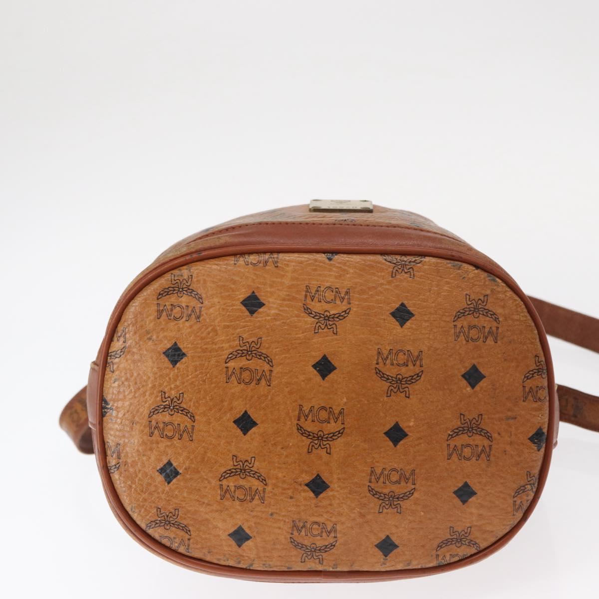 MCM Logogram Vicetos Shoulder Bag PVC Leather Brown Gold Auth ka458