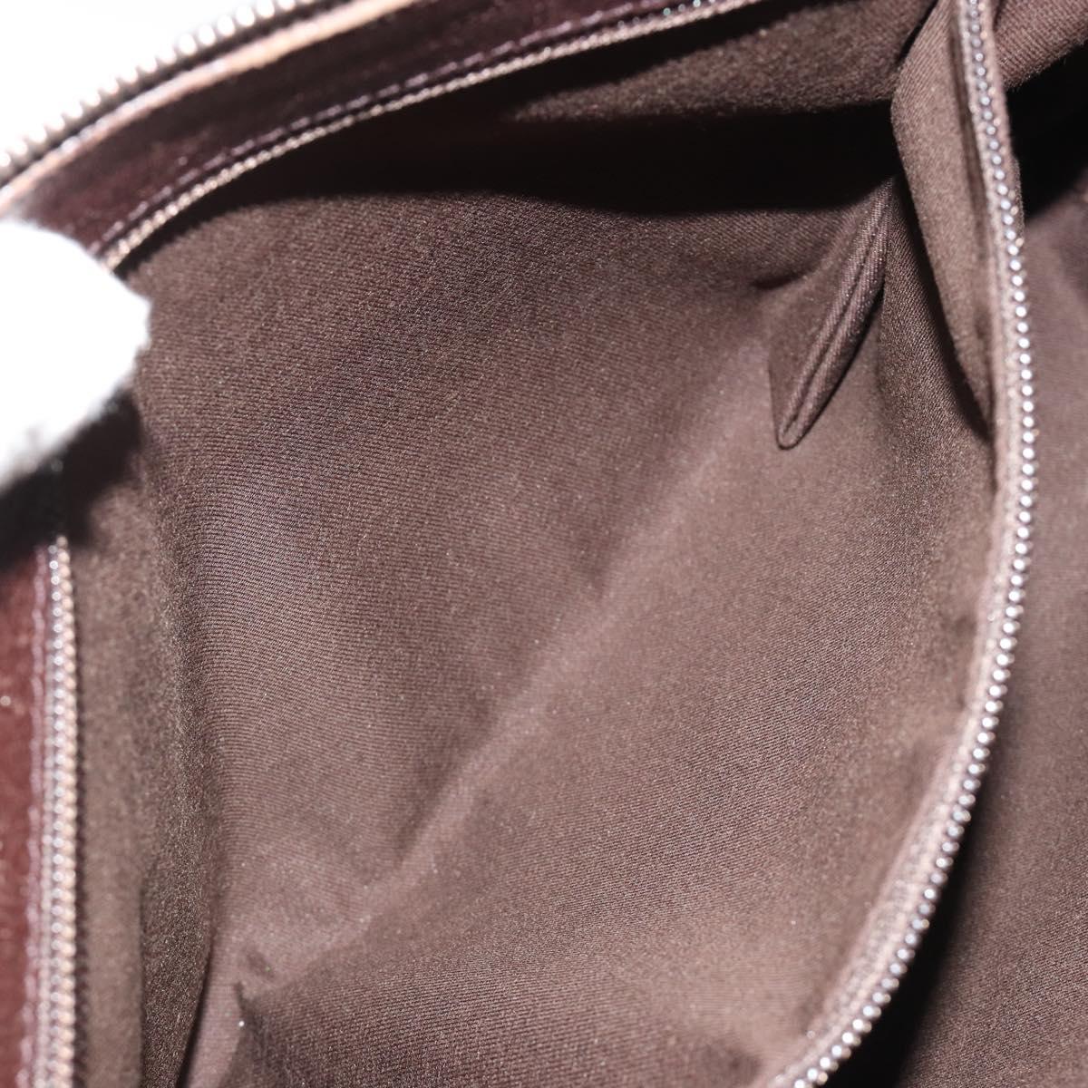 GUCCI GG Canvas Shoulder Bag Brown Silver 114273 Auth ka4581
