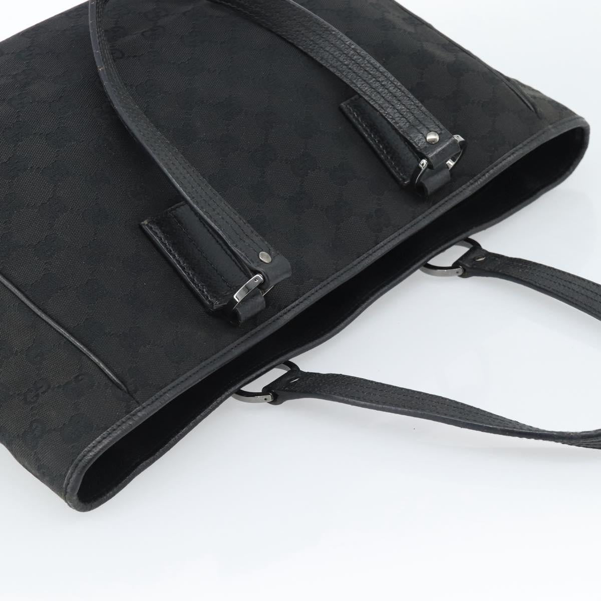 GUCCI GG Canvas Hand Bag Black Silver 113017 Auth ka4582
