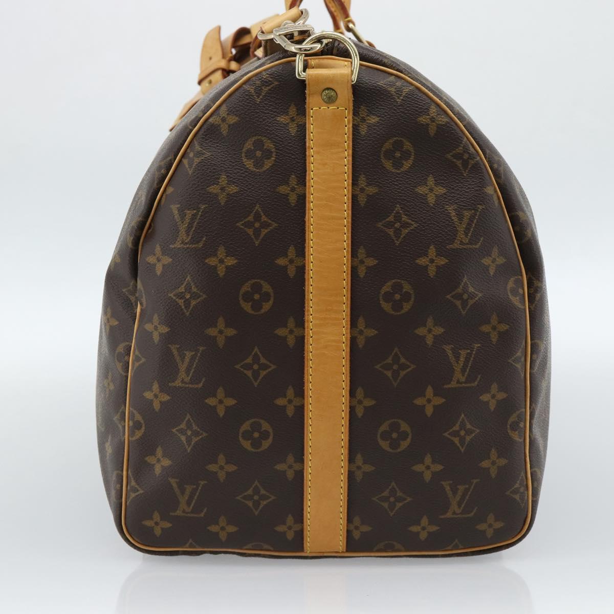 LOUIS VUITTON Monogram Keepall Bandouliere 55 Boston Bag M41414 LV Auth ka4586A