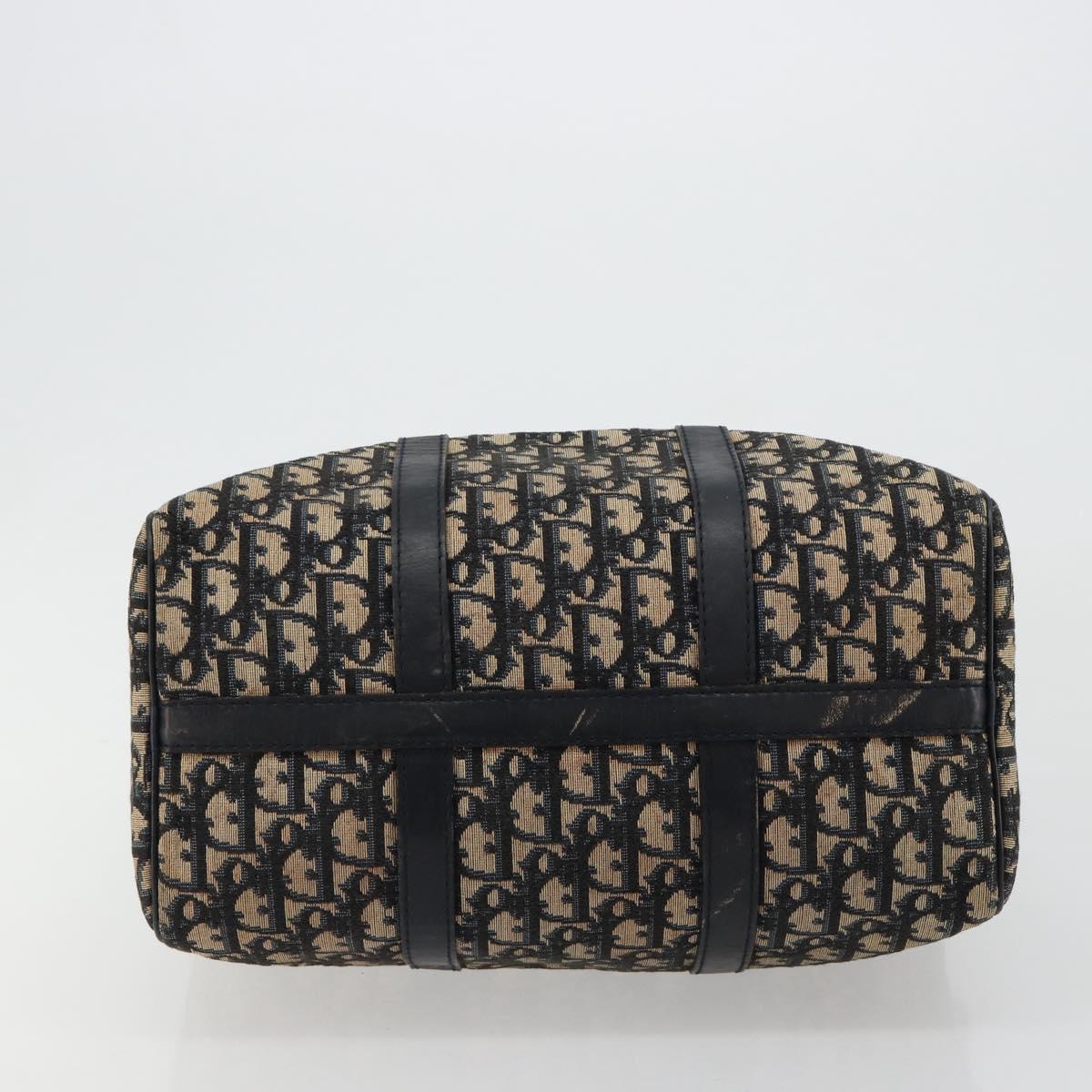 Christian Dior Trotter Canvas Hand Bag Navy Silver Auth ka4588