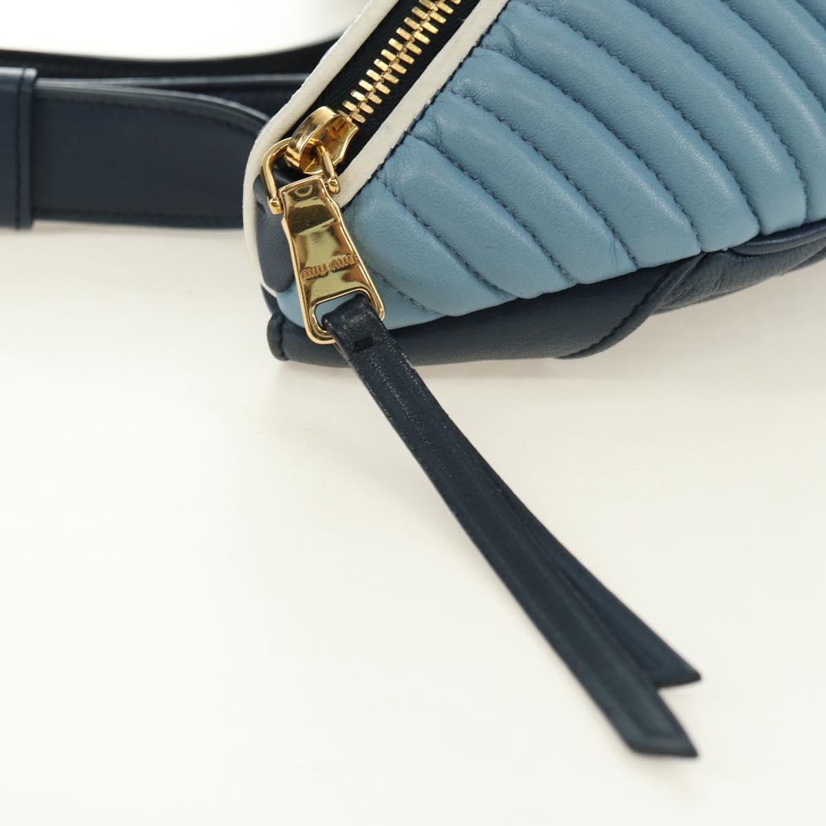 Miu Miu Body Bag Leather Blue Gold Auth ka4593V
