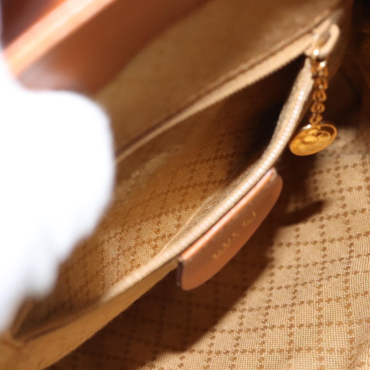 GUCCI Bamboo Backpack Leather Brown Gold Auth ka4595