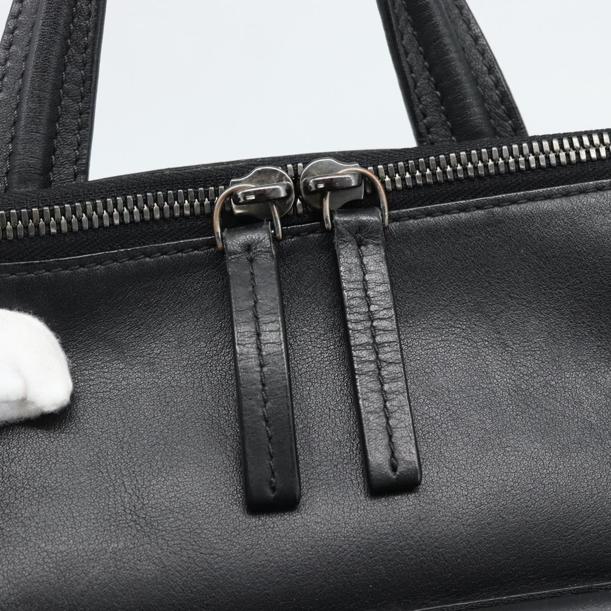 MCM Backpack Leather Black Silver Auth ka4605A