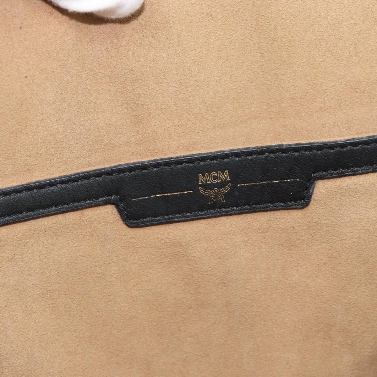 MCM Backpack Leather Black Silver Auth ka4605A