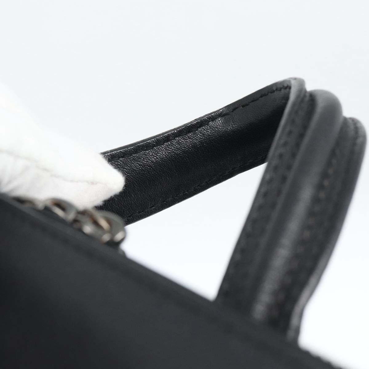 MCM Backpack Leather Black Silver Auth ka4605A