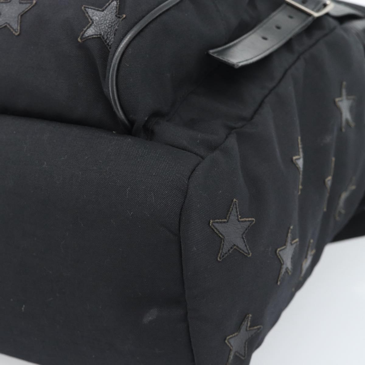SAINT LAURENT Backpack Canvas Black Silver Auth ka4606A