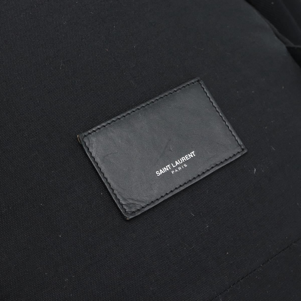 SAINT LAURENT Backpack Canvas Black Silver Auth ka4606A
