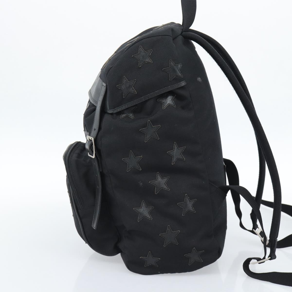 SAINT LAURENT Backpack Canvas Black Silver Auth ka4606A