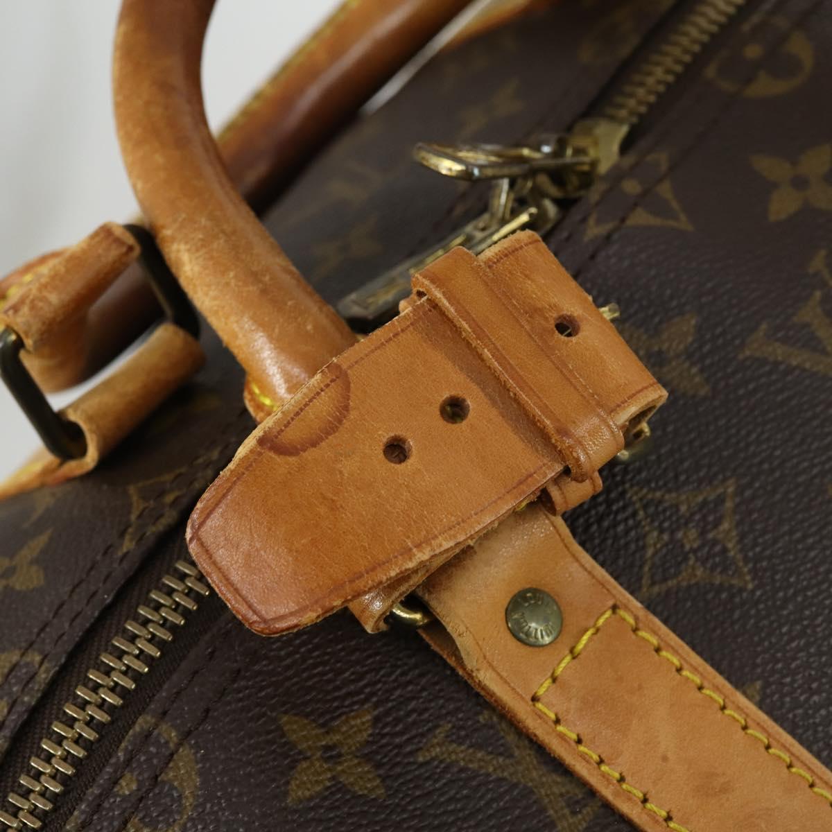 LOUIS VUITTON Monogram Keepall Bandouliere 55 Boston Bag M41414 LV Auth ka461