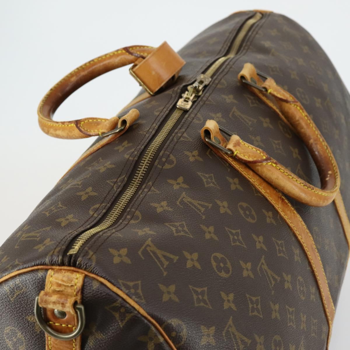 LOUIS VUITTON Monogram Keepall Bandouliere 55 Boston Bag M41414 LV Auth ka461