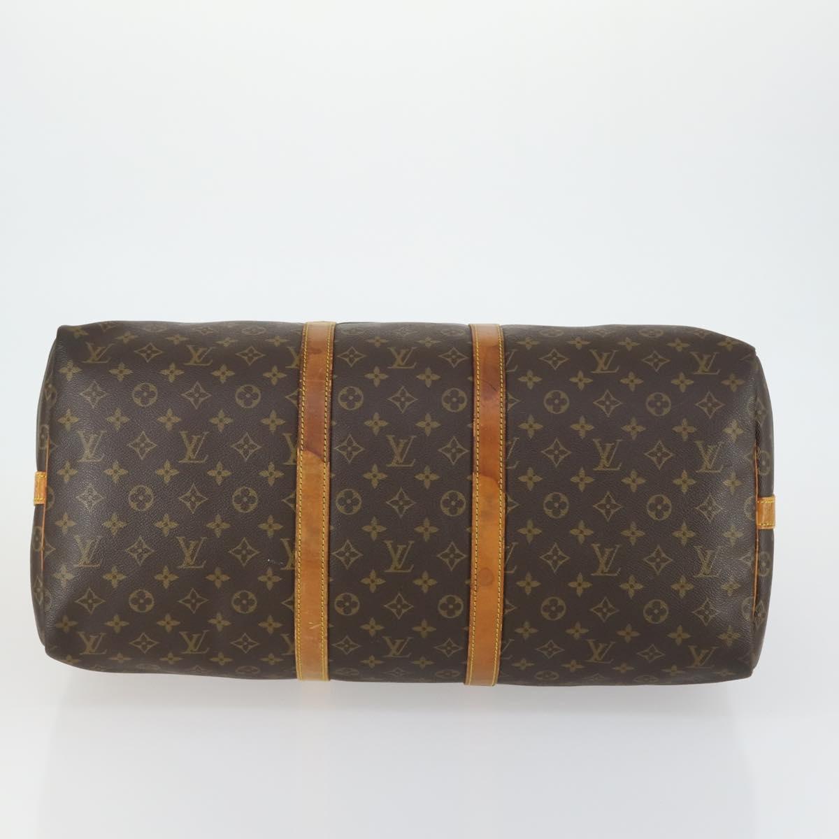 LOUIS VUITTON Monogram Keepall Bandouliere 55 Boston Bag M41414 LV Auth ka461