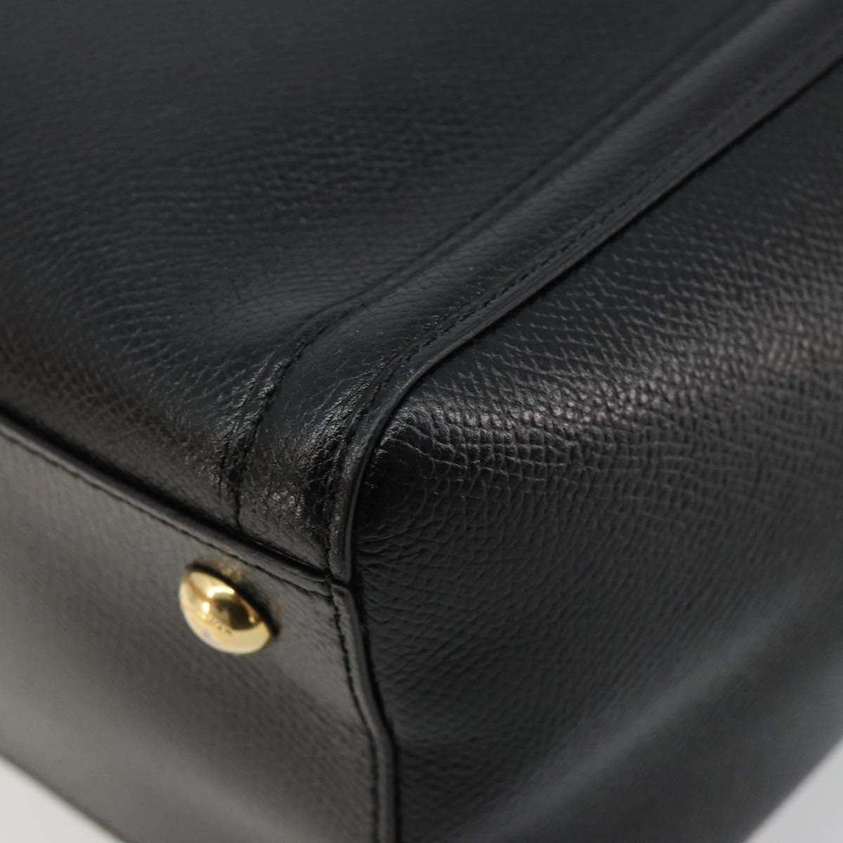 Salvatore Ferragamo Vala Chain Shoulder Bag Leather Black Gold Auth ka4612V