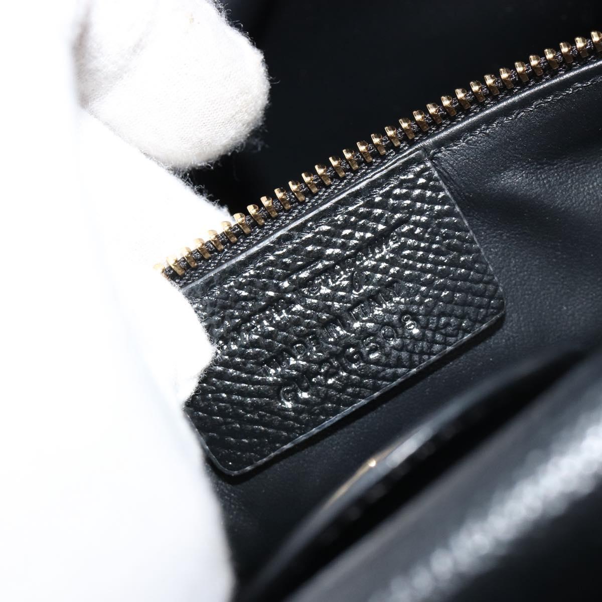 Salvatore Ferragamo Vala Chain Shoulder Bag Leather Black Gold Auth ka4612V