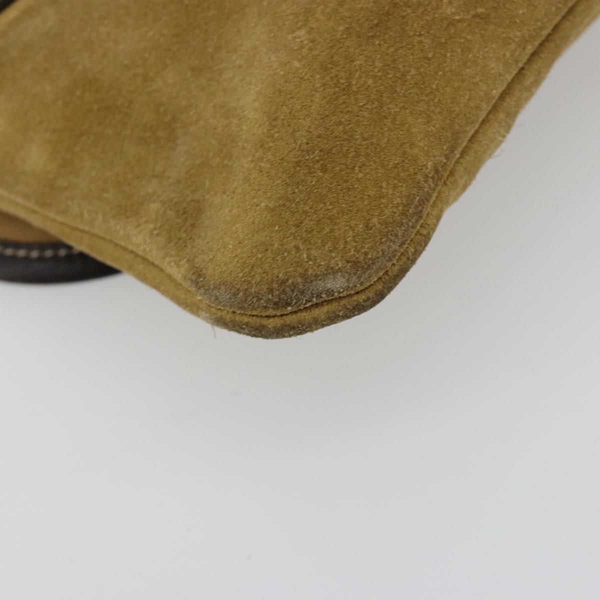 LOEWE Shoulder Bag Suede Beige Gold Auth ka4613A