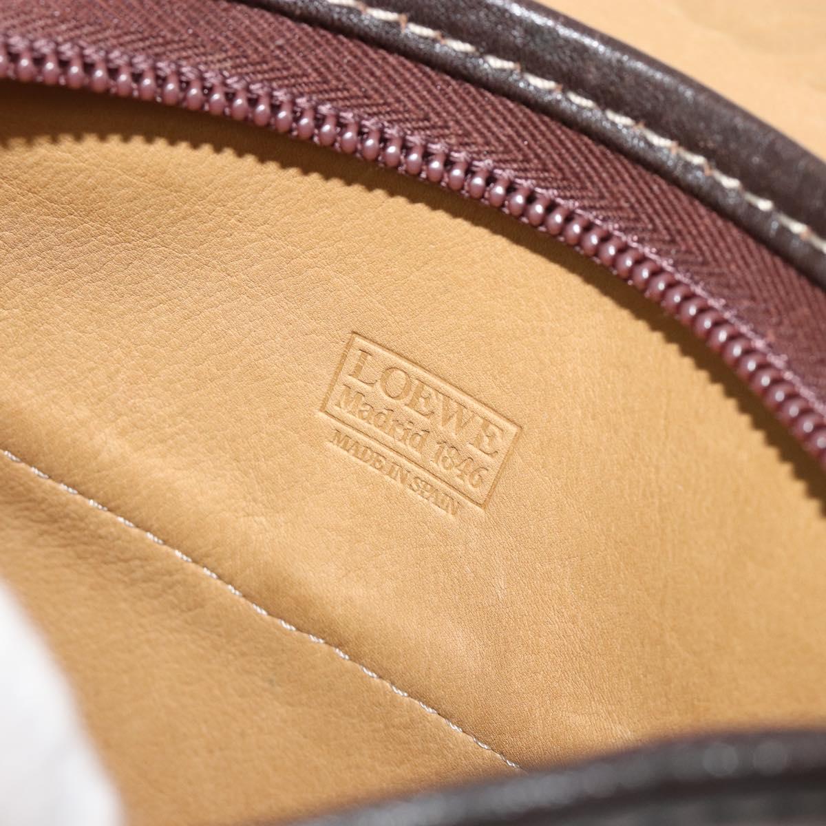 LOEWE Shoulder Bag Suede Beige Gold Auth ka4613A