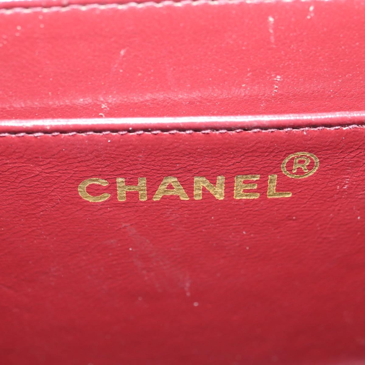 CHANEL Chain Shoulder Bag Lamb Skin Black Gold CC Auth ka4618SAV