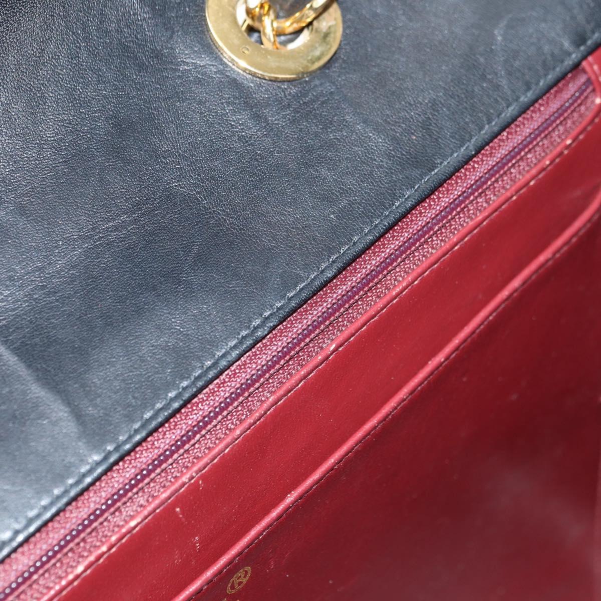 CHANEL Chain Shoulder Bag Lamb Skin Black Gold CC Auth ka4618SAV