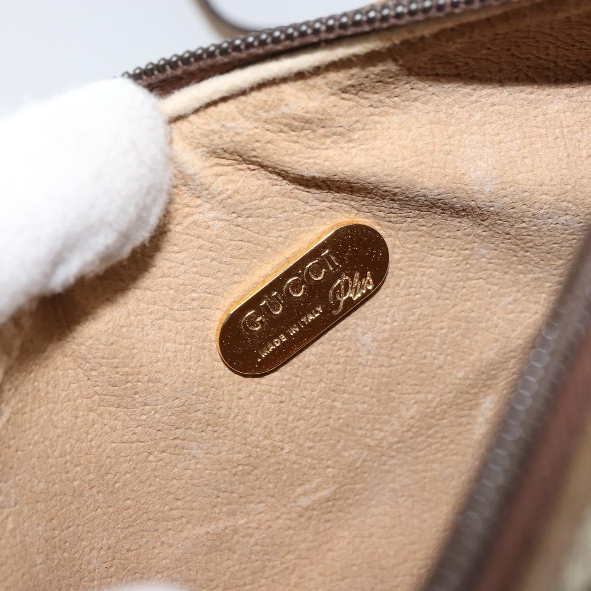 GUCCI GG Plus Supreme Shoulder Bag PVC Beige Gold Auth ka463