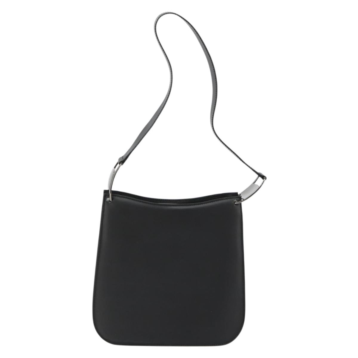 Salvatore Ferragamo Vala Shoulder Bag Leather Black Silver Auth ka4630