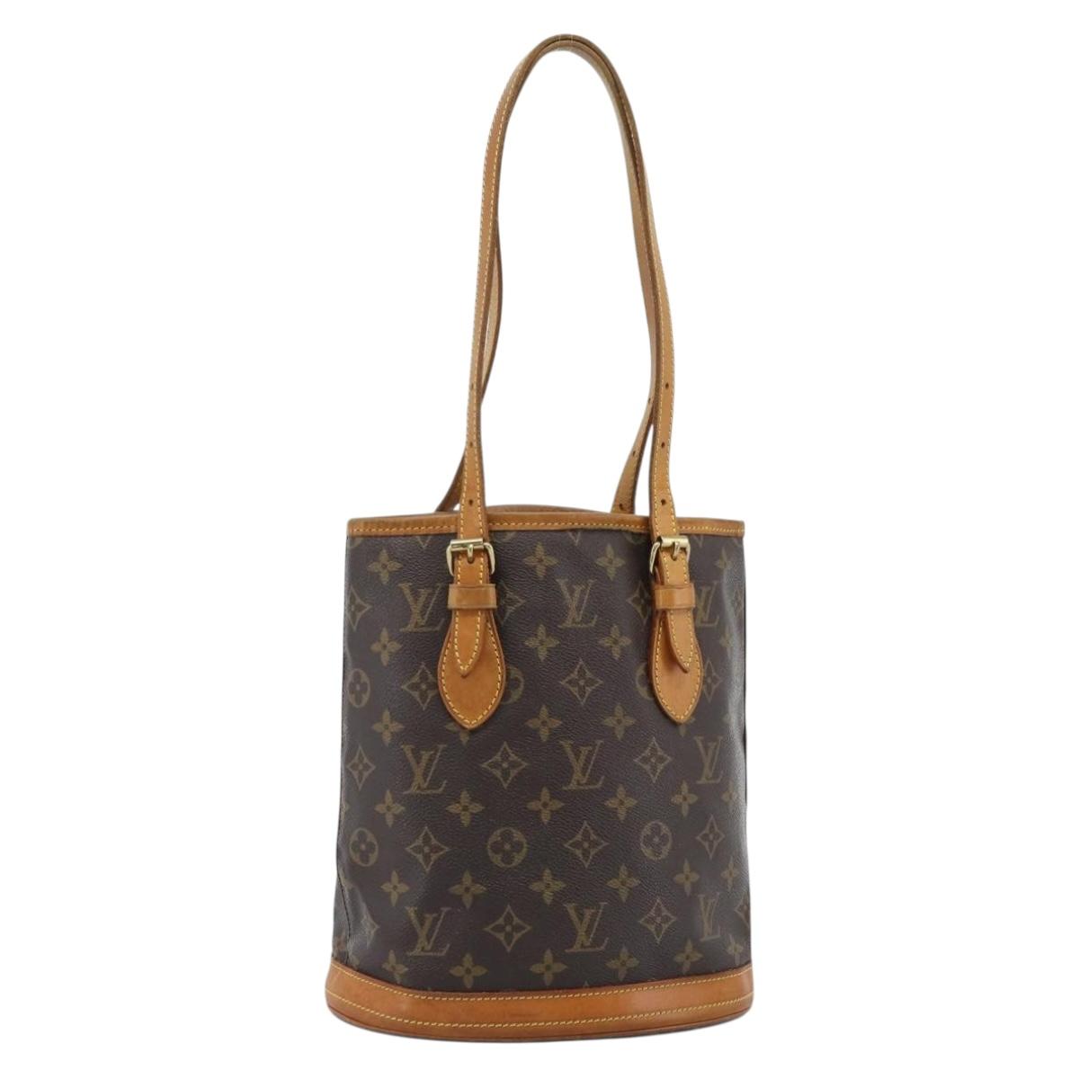 LOUIS VUITTON Monogram Bucket PM Shoulder Bag M42238 LV Auth ka4635