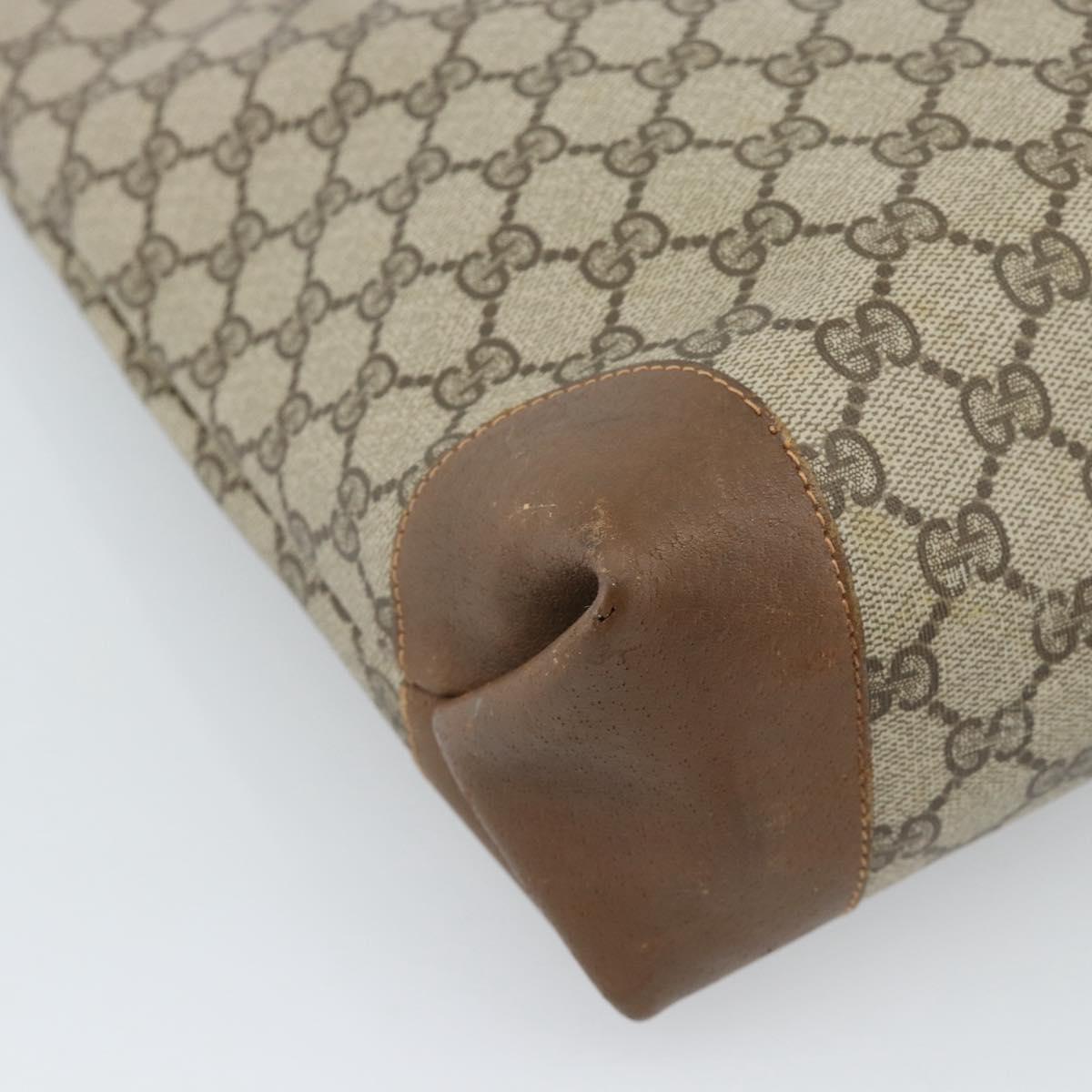GUCCI GG Supreme Web Sherry Line Bag PVC Brown Gold 002 904 0131 Auth ka4645