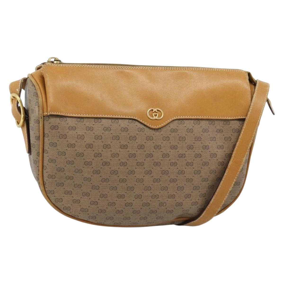 GUCCI Micro GG Supreme Web Sherry Line Bag PVC Beige 001 084 4001 Auth ka4655