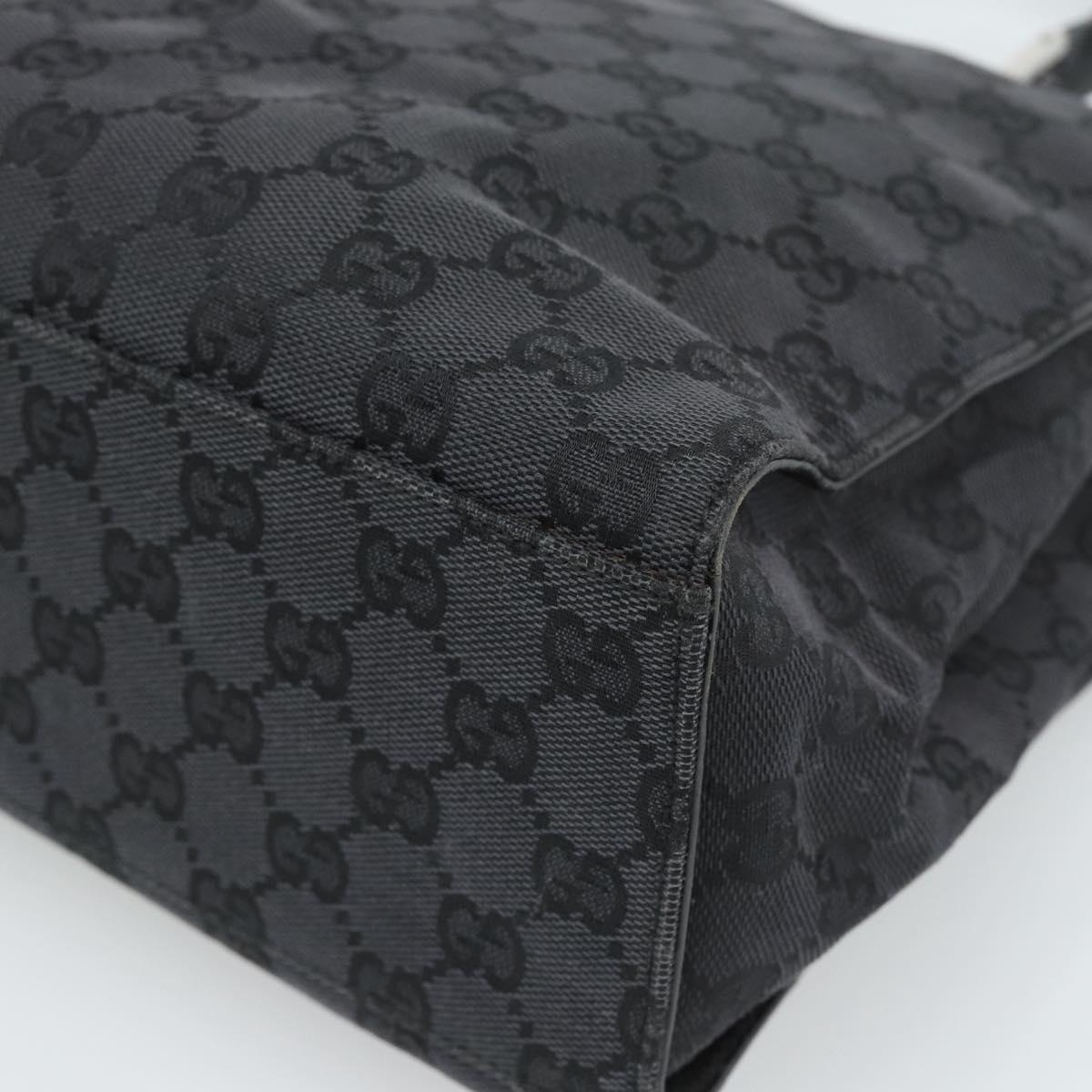 GUCCI GG Canvas Bamboo Hand Bag Black Silver 002 1016 Auth ka4657