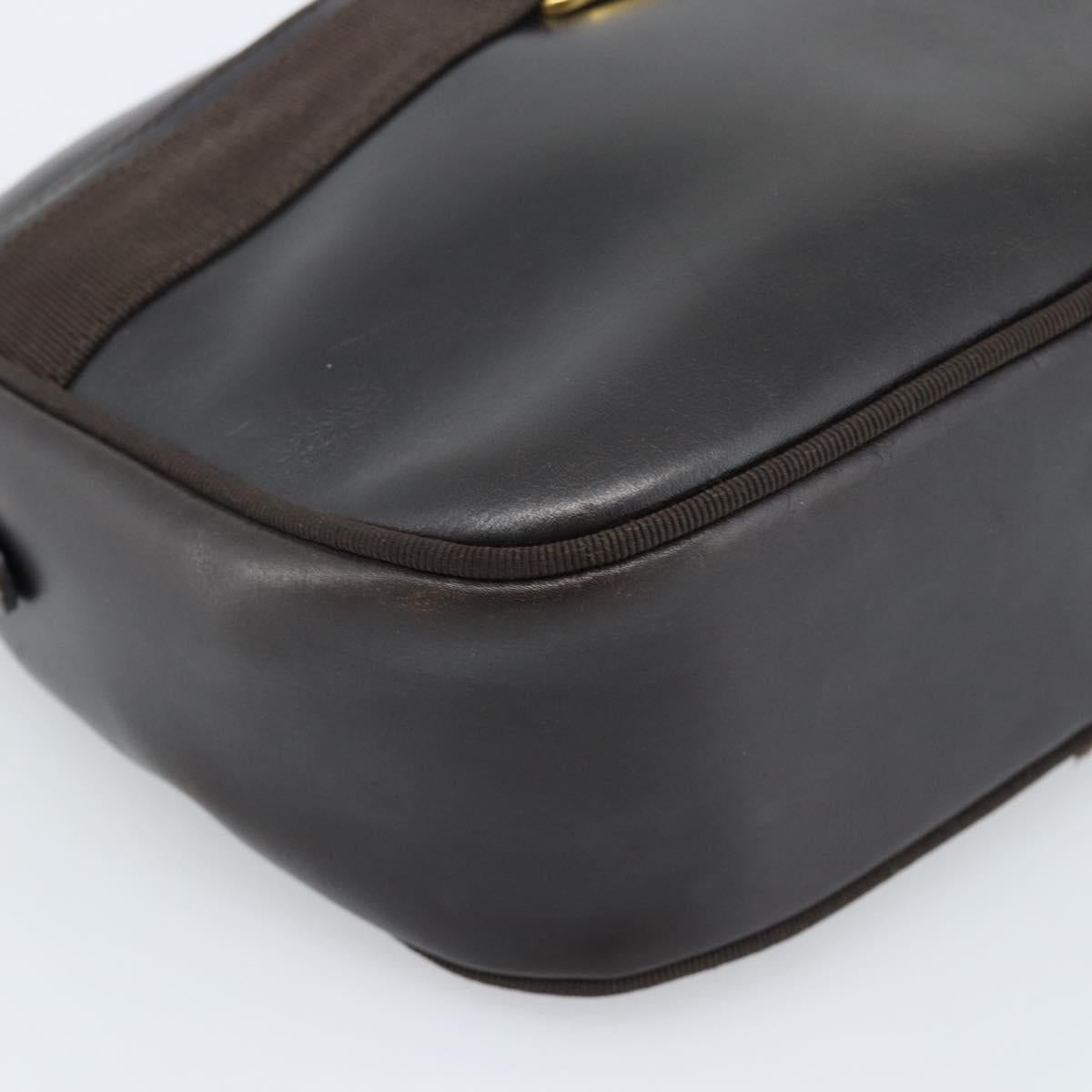 Salvatore Ferragamo Vala Shoulder Bag Leather Brown Gold Auth ka4659