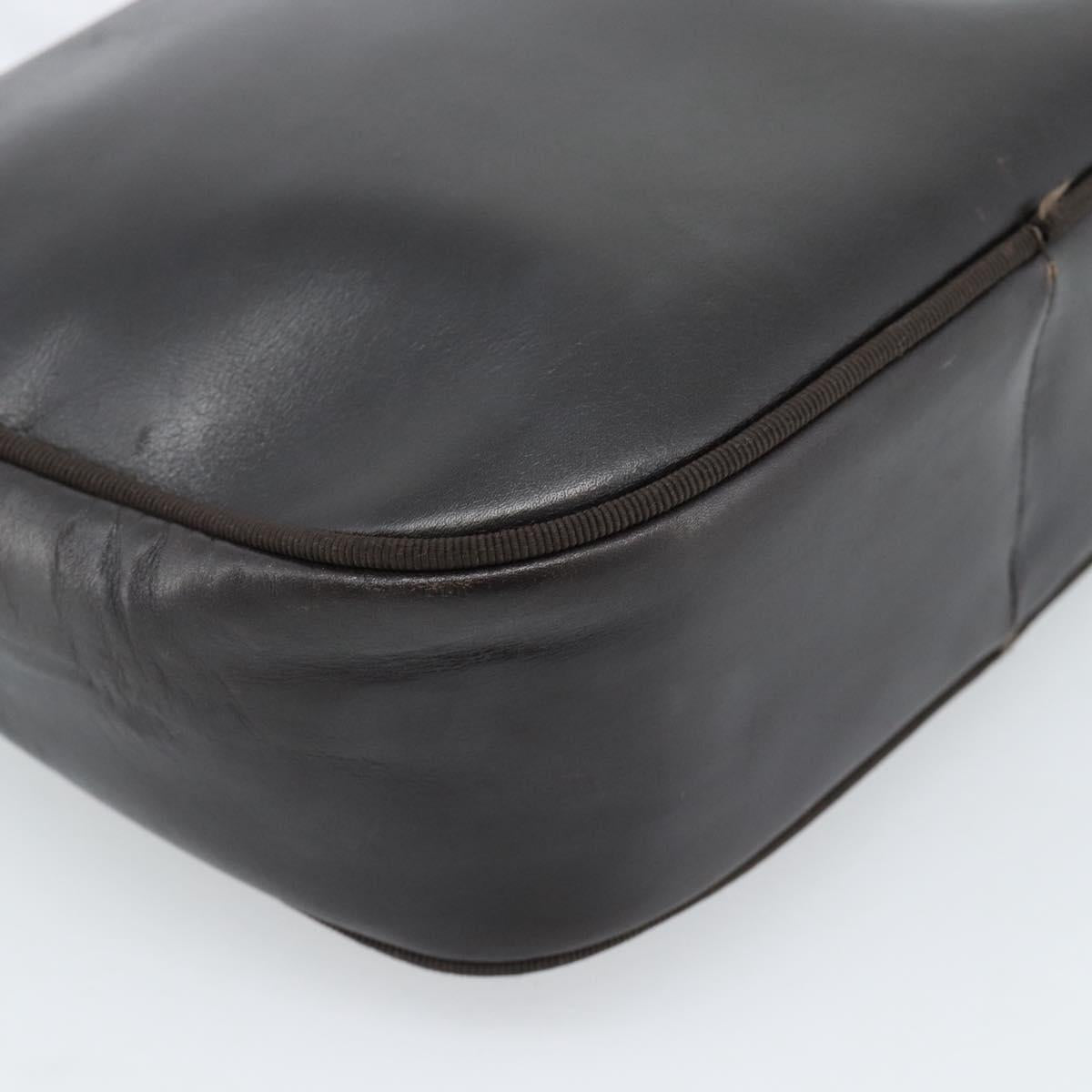 Salvatore Ferragamo Vala Shoulder Bag Leather Brown Gold Auth ka4659