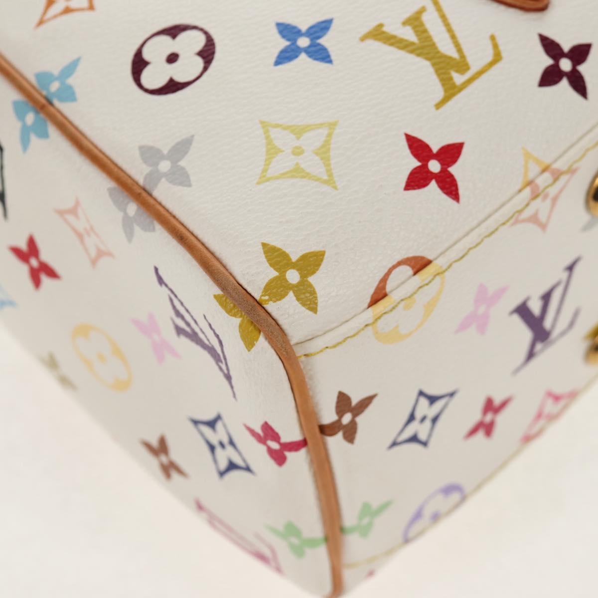 LOUIS VUITTON Monogram Multicolor Aurelia MM Tote Bag White M40094 Auth ka465V