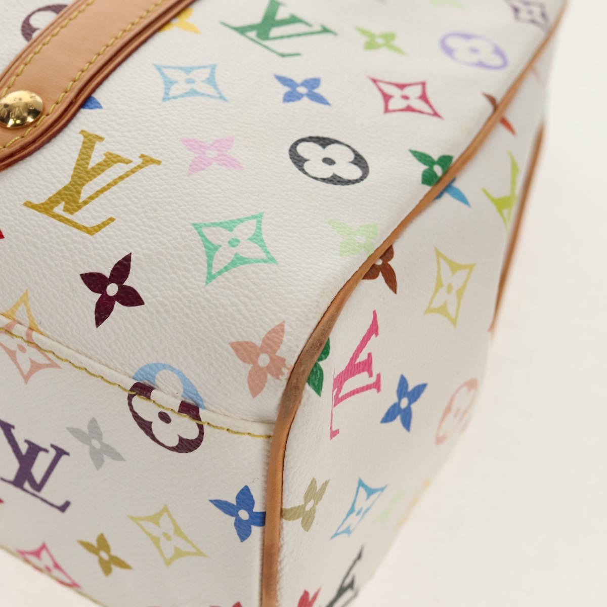 LOUIS VUITTON Monogram Multicolor Aurelia MM Tote Bag White M40094 Auth ka465V