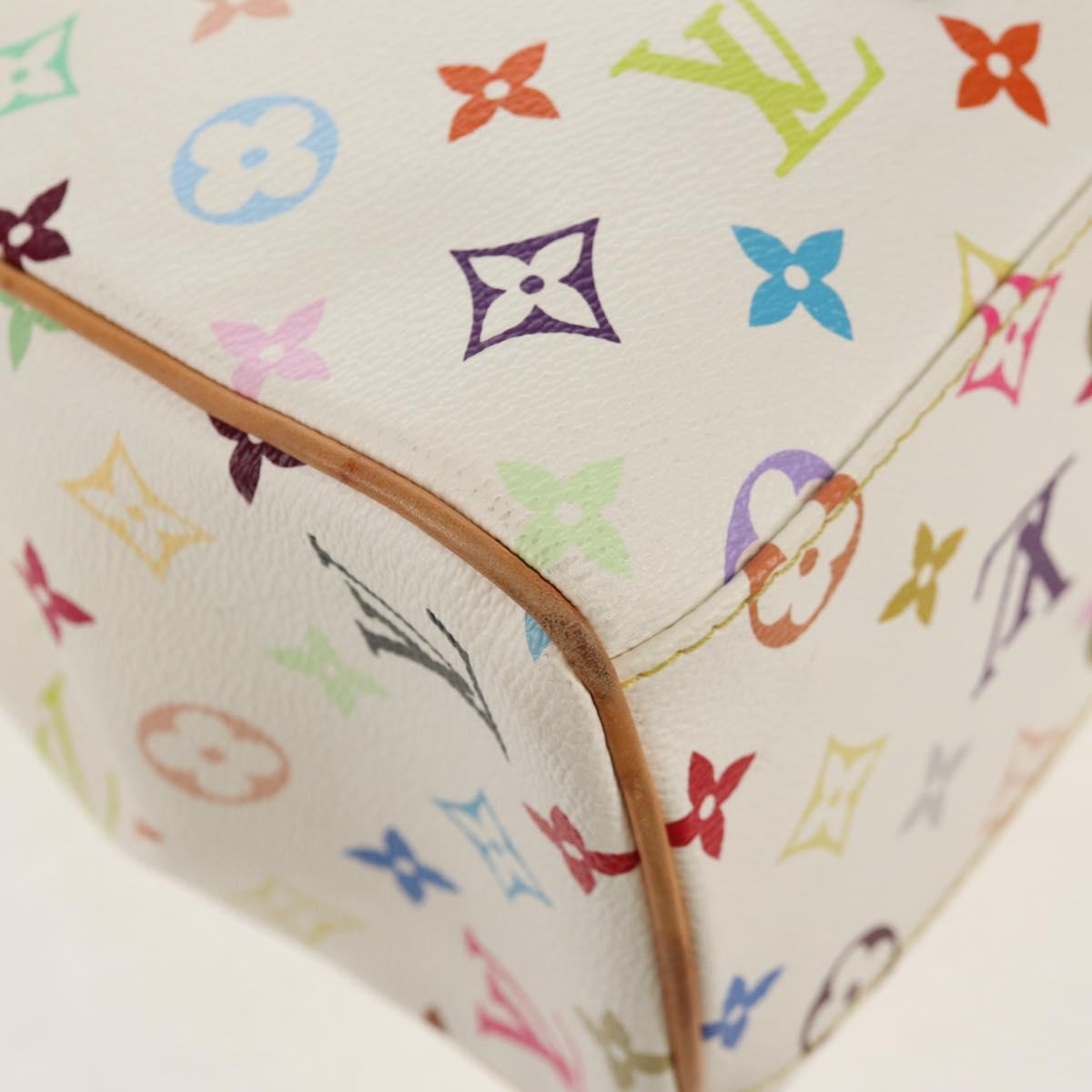 LOUIS VUITTON Monogram Multicolor Aurelia MM Tote Bag White M40094 Auth ka465V