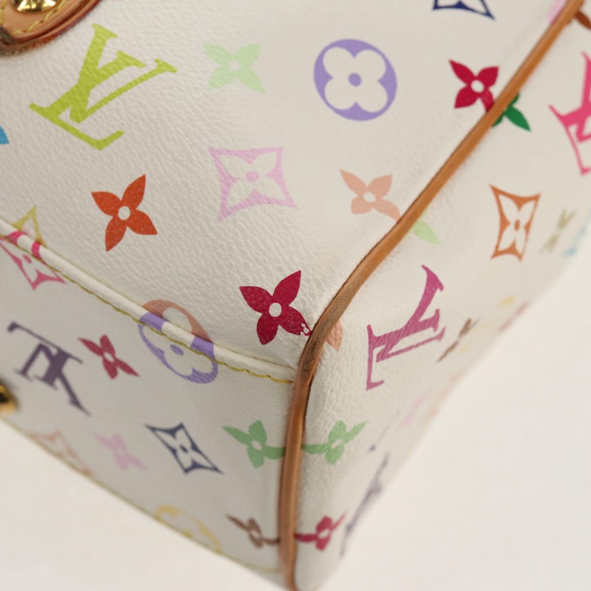 LOUIS VUITTON Monogram Multicolor Aurelia MM Tote Bag White M40094 Auth ka465V