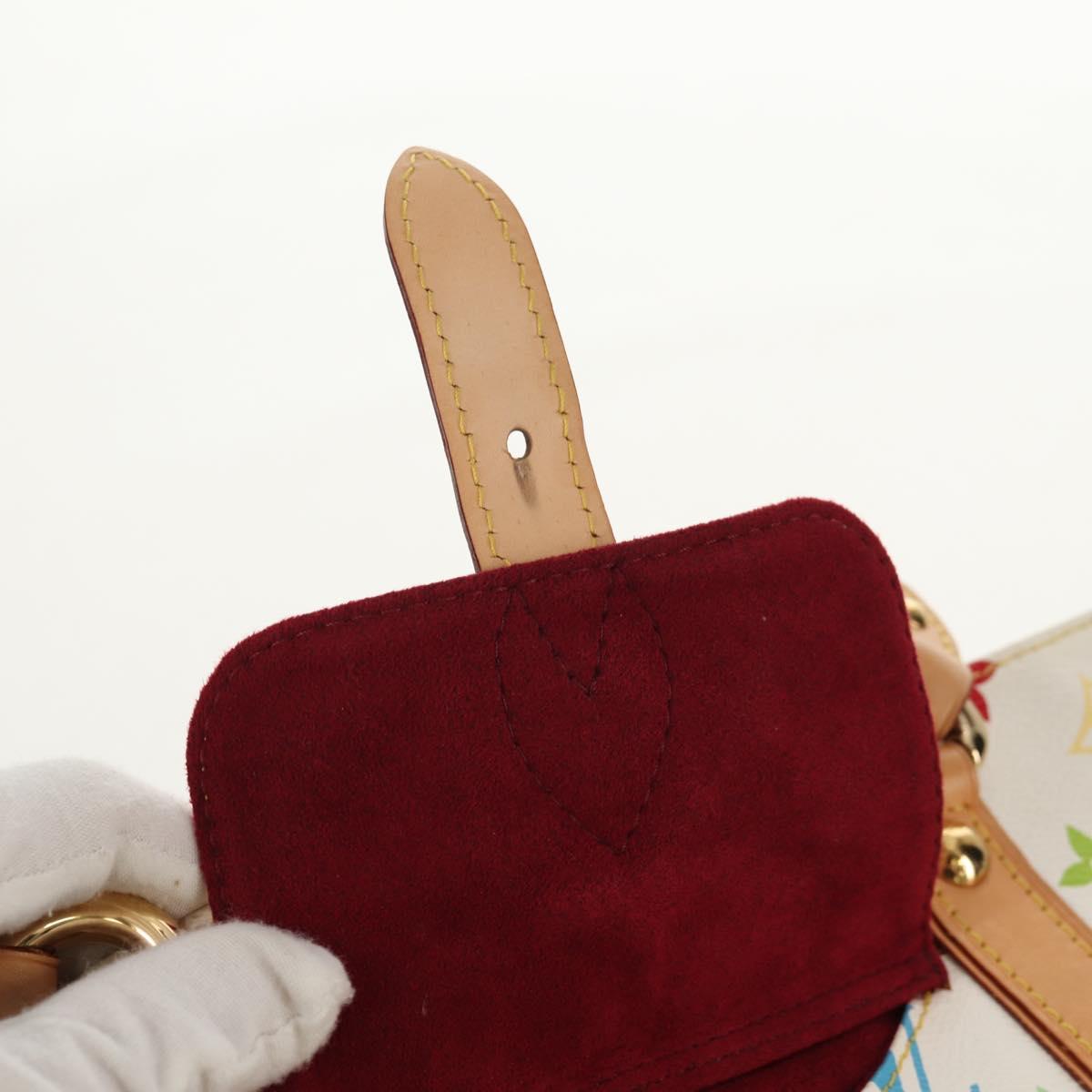 LOUIS VUITTON Monogram Multicolor Aurelia MM Tote Bag White M40094 Auth ka465V