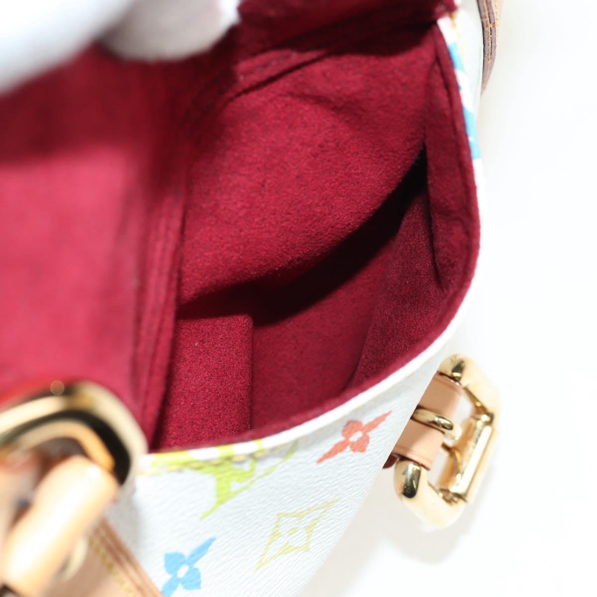 LOUIS VUITTON Monogram Multicolor Aurelia MM Tote Bag White M40094 Auth ka465V