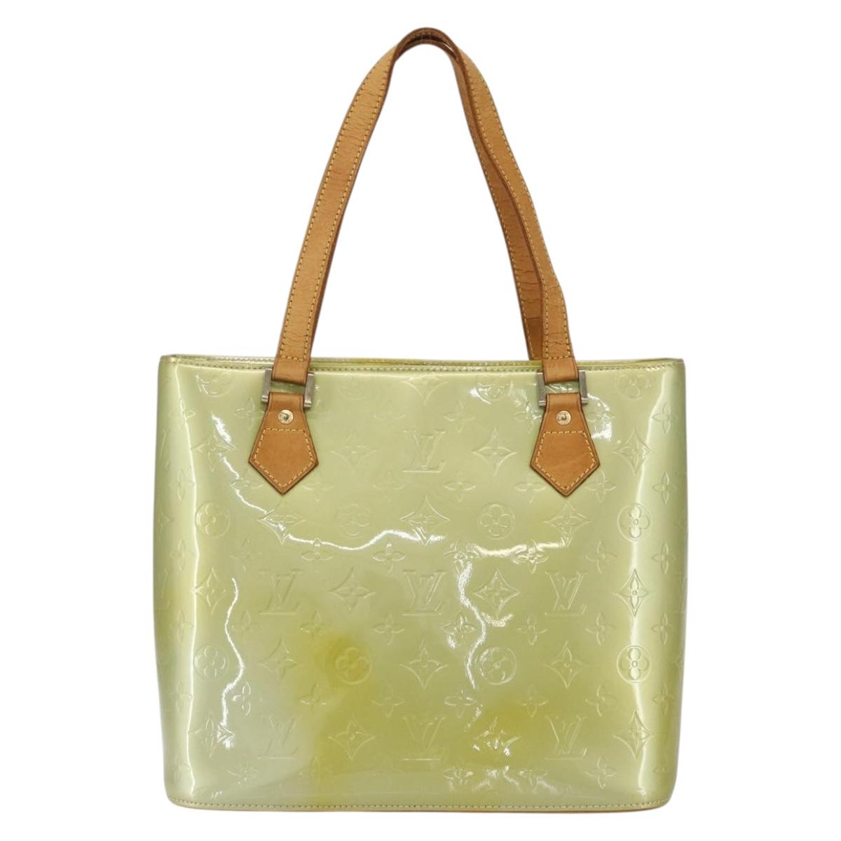 LOUIS VUITTON Monogram Vernis Houston Hand Bag Gris M91053 LV Auth ka466