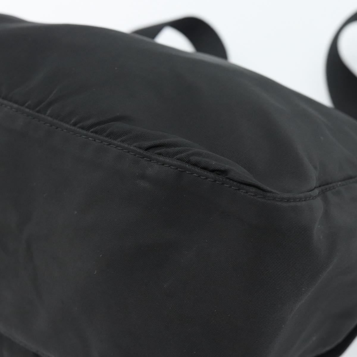 PRADA Shoulder Bag Nylon Black Silver Auth ka4660A
