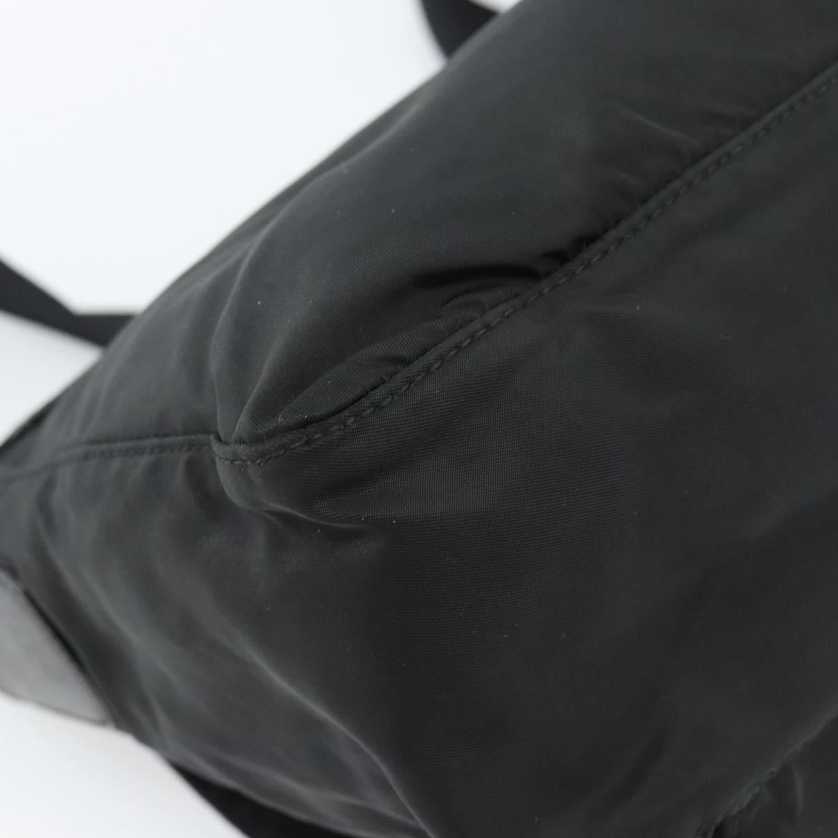 PRADA Shoulder Bag Nylon Black Silver Auth ka4660A